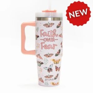 Brand new faith over fear butterfly tumbler
